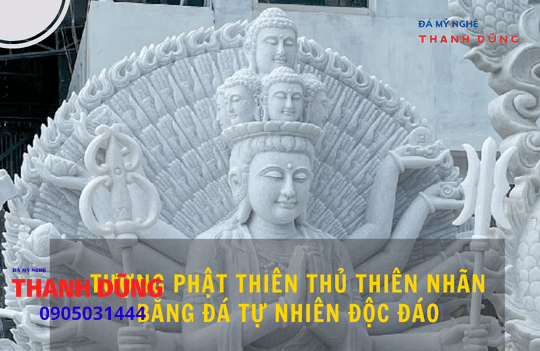 Tượng phật Thiên Thủ Thiên Nhãn bằng đá tự nhiên độc đáo